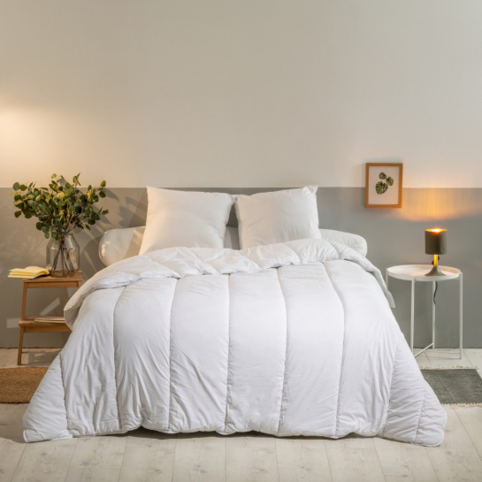 Pack couette hiver + 2 oreillers anti acariens - lit 2 places