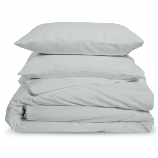 Parure de lit percale 2 personnes - gris clair