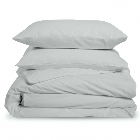 Parure de lit percale 2 personnes - gris clair