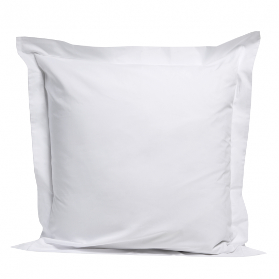 Taie percale 80fils/cm² à volants plat | Blanc