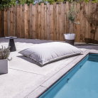 Pouf XL d'extérieur Gris perle